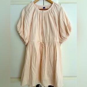OLD NAVY peplum lined swing dress with puff sleeve.